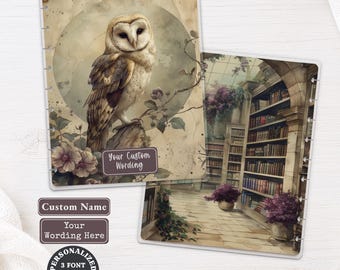 Owl Library Personalized Planner Dashboard | Happy Planner, TUL, Ring Planner | Bookish Custom Name Laminated Divider 013