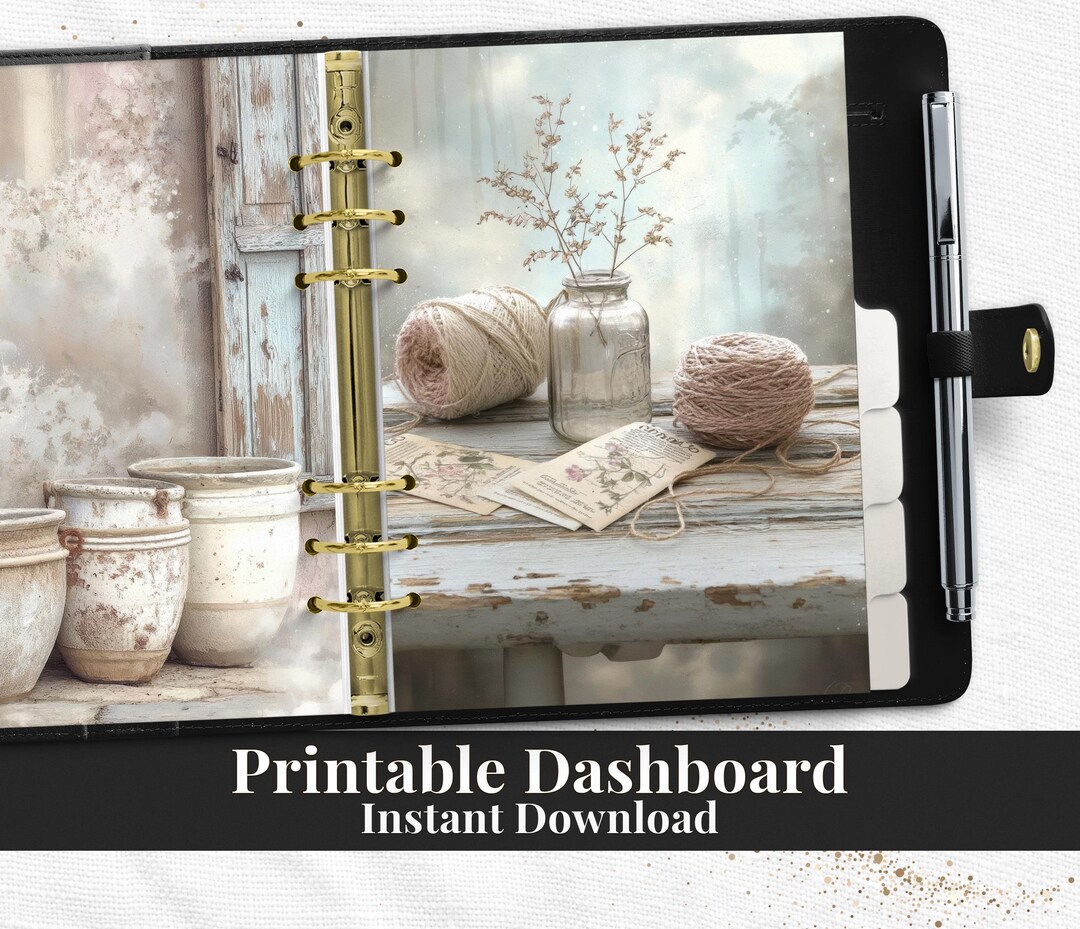 Rustic Yarn Planner Dashboard Divider PDF for Happy Planner A5 A6 ...