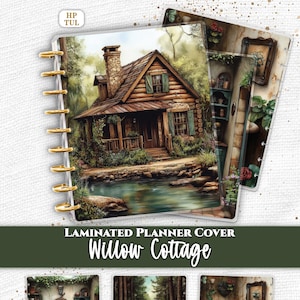 Laminated Planner Cover Set | Happy Planner and TUL | Rustic Forest Cabin, Cottage Home, Woodland Path | Disc Bound Spiral Notebook