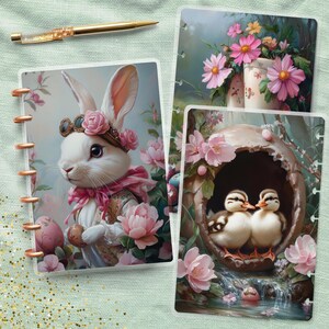 Cutest Easter Disc Bound Cover, Mini Happy Planner, Laminated Printed Bundle, TUL Planner Accessory, Journal Supply Bundle, Gift for Her