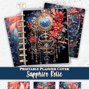 Ornate Clock Planner Cover PDF Printable Digital Download for Happy Planner TUL Erin Condren 7x9 A4 US Letter