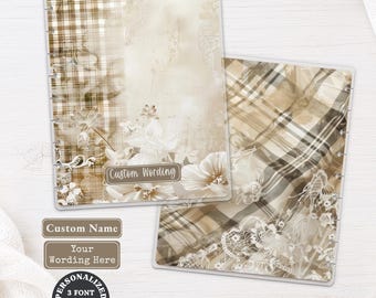 Plaid Florals Personalized Planner Dashboard | Happy Planner, TUL, Ring Planner | Vintage Custom Name Laminated Divider 072