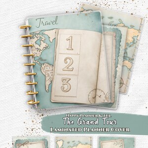 Laminated Planner Cover Set | Happy Planner and TUL | Vintage Travel Maps | Wanderlust Aesthetic