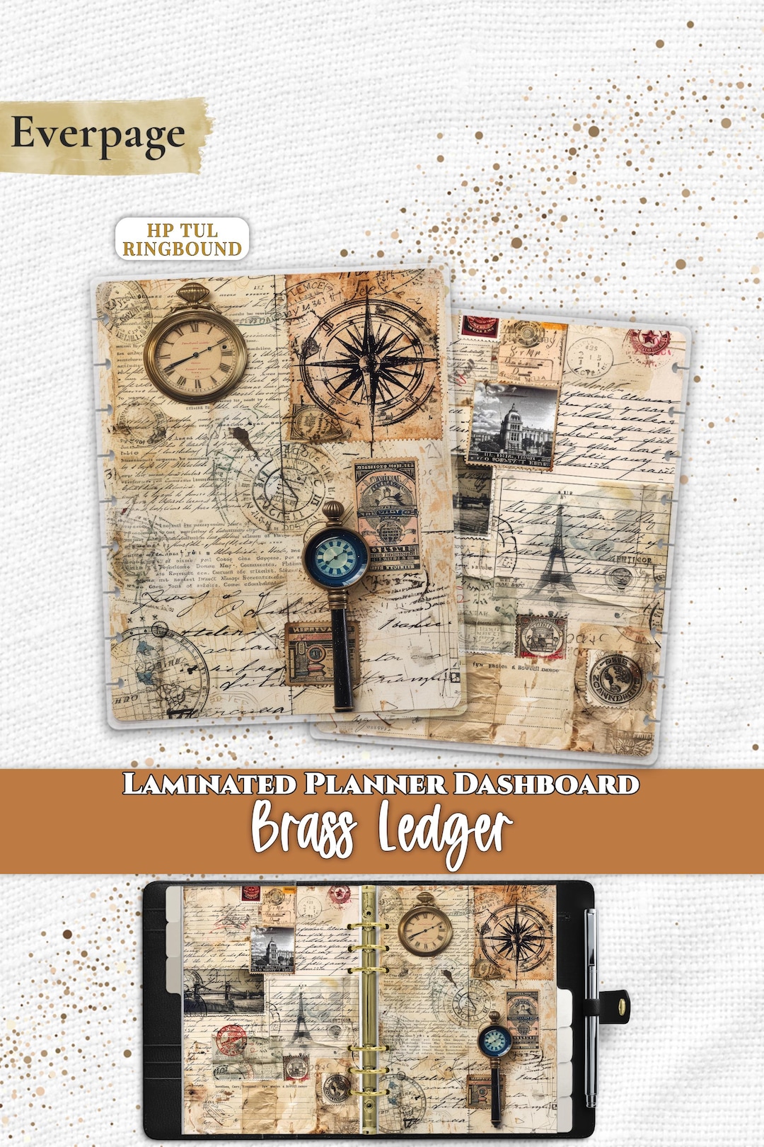 Vintage Explorer Ephemera Planner Dashboard | Happy Planner and TUL ...