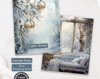 Snowy Baubles Personalized Planner Dashboard | Happy Planner, TUL, Ring Planner | Winter Custom Name Laminated Divider 076
