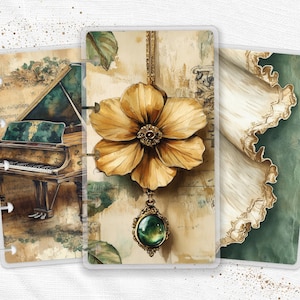 Vintage Elegance Bookmark Set Planner Page Marker Laminated for Happy Planner and TUL Discbound Journal Insert