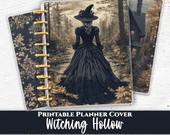 Victorian Witch Planner Cover Printable PDF for Happy Planner TUL Erin Condren 7x9 A4 US Letter Instant Download