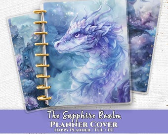 Lavendel Drache Planer Cover PDF zum ausdrucken für Happy Planner TUL Erin Condren 7x9 A4 US Letter Sofort Download