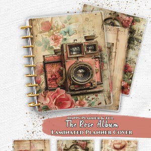The Rose Album Laminated Planner Cover Set | Happy Planner & TUL | Vintage Ephemera Discbound Journal Accessories