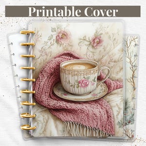 Ensemble de couvertures d'agendas imprimables Christmas Rose Tea PDF for Happy Planner TUL Discbound Erin Condren 7 x 9 pouces A4 US Letter Téléchargement immédiat