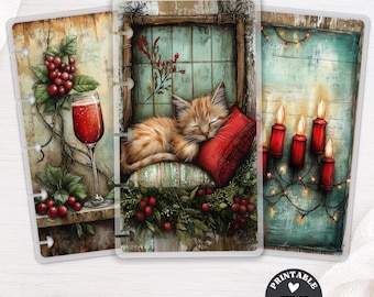 Holiday Glow Printable Bookmark Set for Happy Planner and TUL Discbound, Christmas Planner Insert Page Marker PDF Digital Download 152