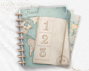 Laminated Planner Cover Set | Happy Planner and TUL | Vintage Travel Maps | Wanderlust Aesthetic