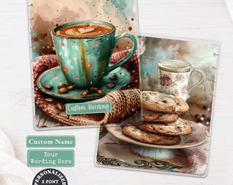 Coffee Cookies Personalized Planner Dashboard | Happy Planner, TUL, Ring Planner | Cottagecore Custom Name Laminated Divider 087