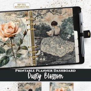 Rose Garden Bookish Planner Dashboard Divider PDF voor Happy Planner A5 A6 Pocket Half Letter in US Letter en A4 Instant Download