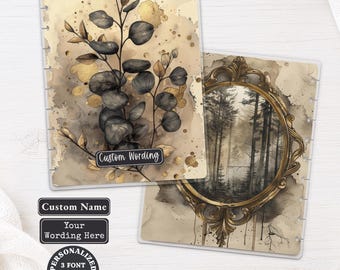 Gilded Eucalyptus Personalized Planner Dashboard | Happy Planner, TUL, Ring Planner | Vintage Custom Name Laminated Divider 070