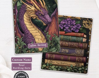 Purple Dragon Personalized Planner Dashboard | Happy Planner, TUL, Ring Planner | Bookish Custom Name Laminated Divider 046
