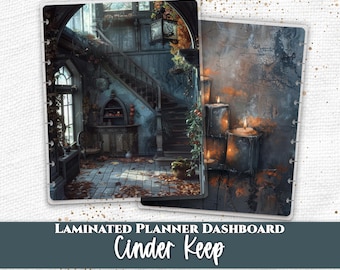 Cinder Keep Laminated Planner Dashboard | Happy Planner, TUL, Ring Planner Divider | A5 B6 Personal Pocket Journal Insert