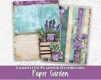 Paper Garden Laminated Planner Dashboard | Happy Planner, TUL, Ring Planner Divider | A5 B6 Personal Pocket Journal Insert
