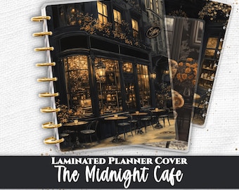 Parisian Cafe Planner Cover Set | Happy Planner and TUL | Laminated Discbound Cover | Vintage Coffee Night