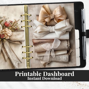 Ribbon Stack Planner Dashboard Divider PDF Digital Download Printable for Happy Planner A5 A6 Pocket TUL US Letter A4