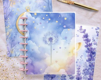 Soft Pastel Disc Bound Cover, Classic Happy Planner Bundle, Laminated Cover Design, Planner Supply, Journal Accessory, Planner Gift Idea