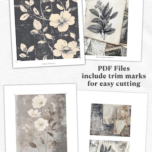 Vintage Botanical Planner Cover Printable PDF for Happy Planner TUL Erin Condren 7x9 A4 US Letter Instant Download image 4