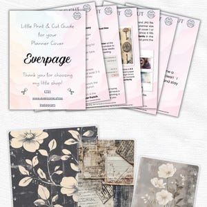 Vintage Botanical Planner Cover Printable PDF for Happy Planner TUL Erin Condren 7x9 A4 US Letter Instant Download image 5
