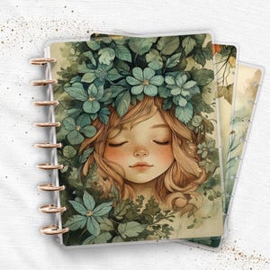 Laminated Planner Cover Set | Happy Planner and TUL | Woodland Fairy Portrait | Autumn Botanical Aesthetic