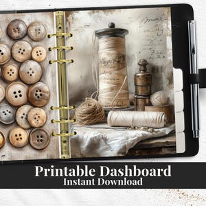 Thread Spool Planner Dashboard Divider PDF Digital Download Printable for Happy Planner A5 A6 Pocket TUL US Letter A4