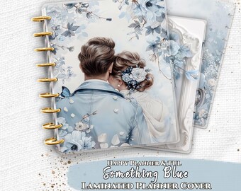 Juego de cubiertas laminadas para agenda / Encuadernado con disco / Happy Planner y TUL / Vintage Blue Romance Floral Elegance