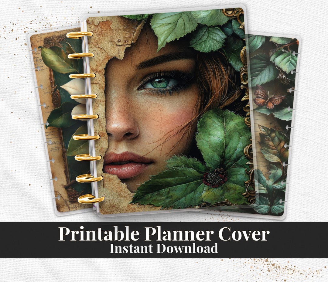 Enchanted Forest Portrait Discbound Planner Cover Set Printable PDF for ...