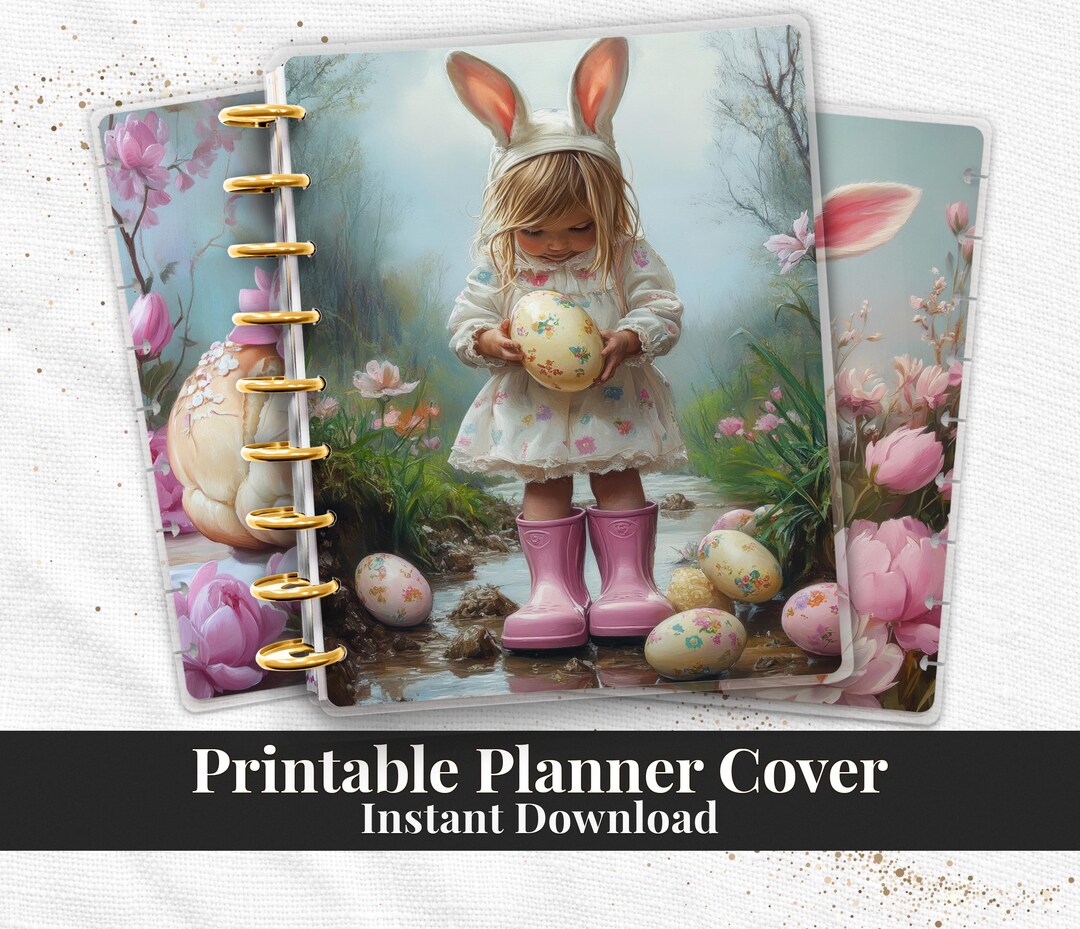 Easter Bunny Planner Cover Printable PDF for Happy Planner TUL Erin ...