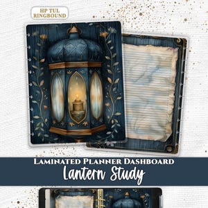 Laminated Planner Dashboard | Fits Happy Planner and TUL | Discbound Divider Insert | Celestial Lantern Glow Aesthetic