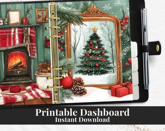 Christmas Printable Planner Dashboard PDF in Happy Planner TUL A5 A6 B6 Personal Pocket US Letter and A4 Instant Download