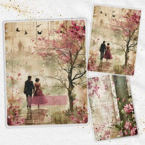 Vintage Love Story Planner Dashboard | Happy Planner, TUL, Ring Planner | Laminated Discbound Insert | Romantic Floral Spring