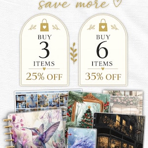 Vintage Botanical Planner Cover Printable PDF for Happy Planner TUL Erin Condren 7x9 A4 US Letter Instant Download image 7