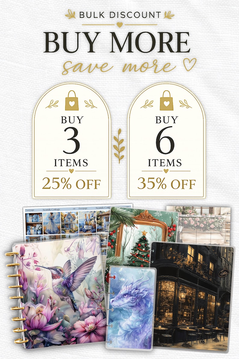 Vintage Botanical Planner Cover Printable PDF for Happy Planner TUL Erin Condren 7x9 A4 US Letter Instant Download image 7