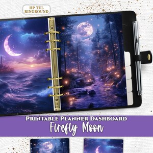 Moonlit Forest Planner Dashboard Divider PDF Digital Download Printable for Happy Planner A5 A6 Pocket TUL US Letter A4