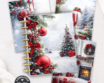 Christmas Berries Laminated Happy Planner Cover Set | TUL Junior Big Classic Skinny Mini Discbound | Winter Journal Accessories 844