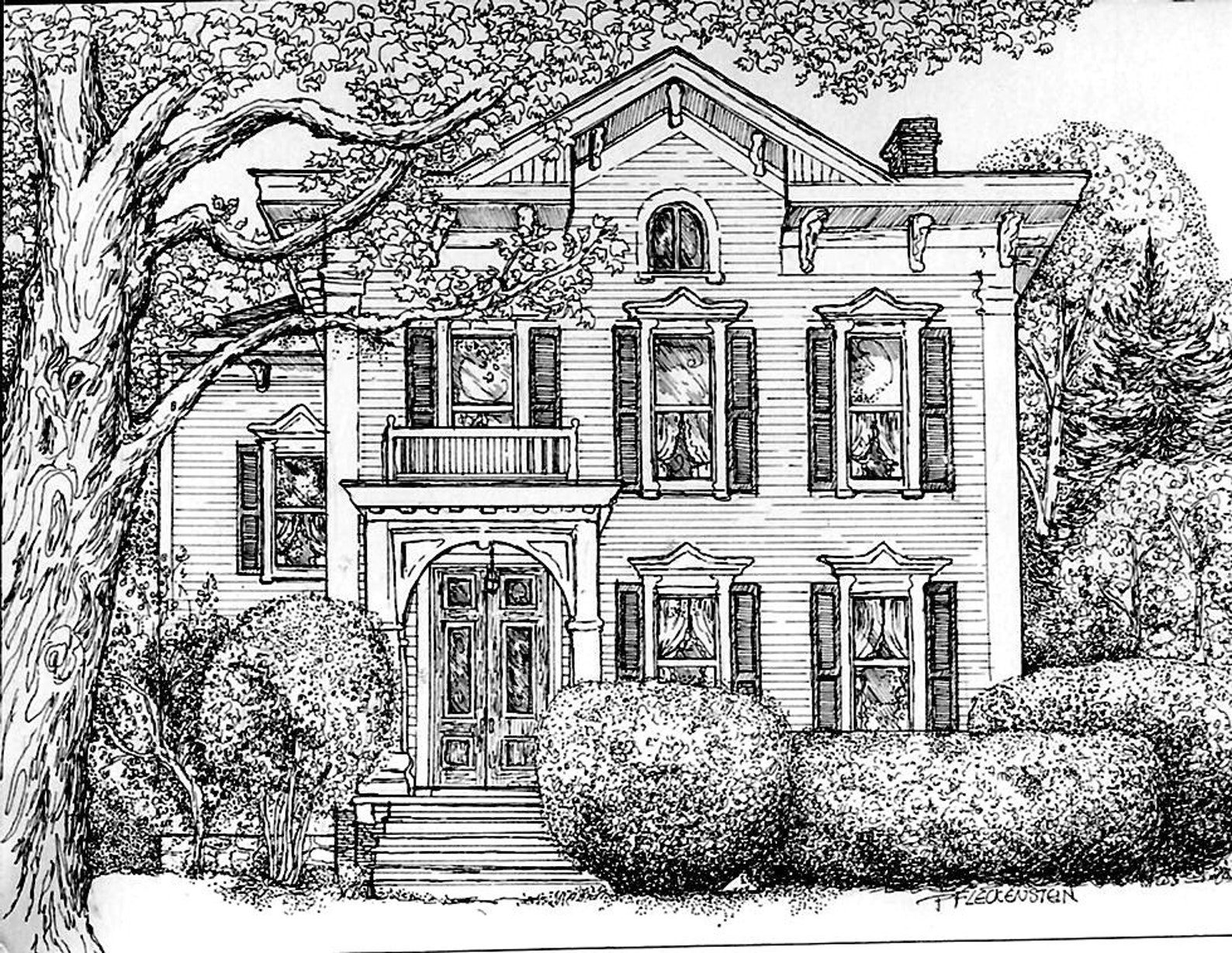 Custom Hand-drawn House Portrait – Pen and Ink Wall Art (5x7) - Etsy