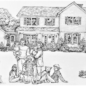 Pen and Ink Custom House Drawing House Portrait Handdrawn - Etsy