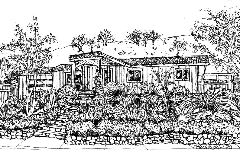 Custom Hand-drawn House Portrait – Pen and Ink Wall Art (5x7) - Etsy