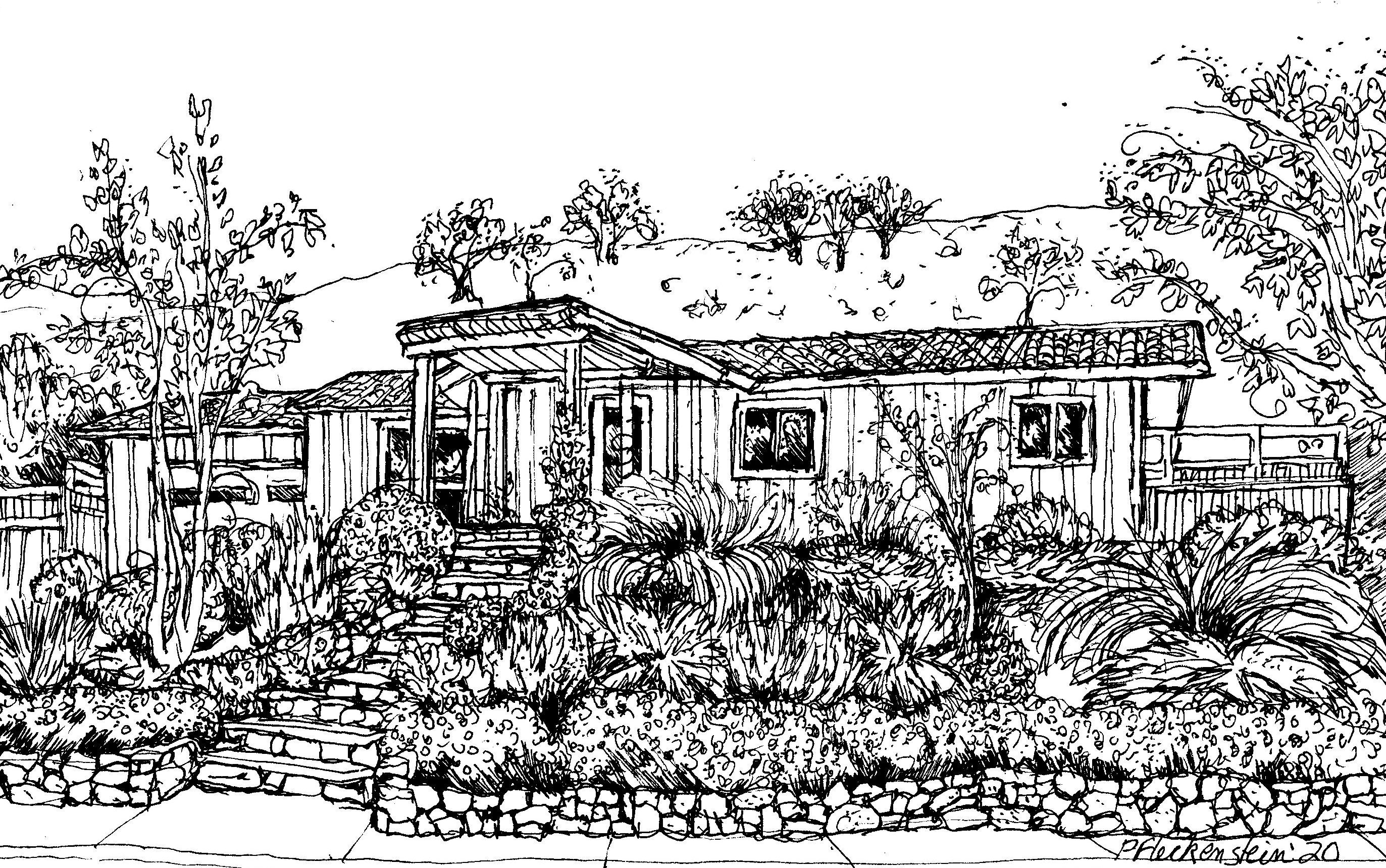 House Portrait Hand-drawn in Pen and Ink From Your Photo - Personalized ...