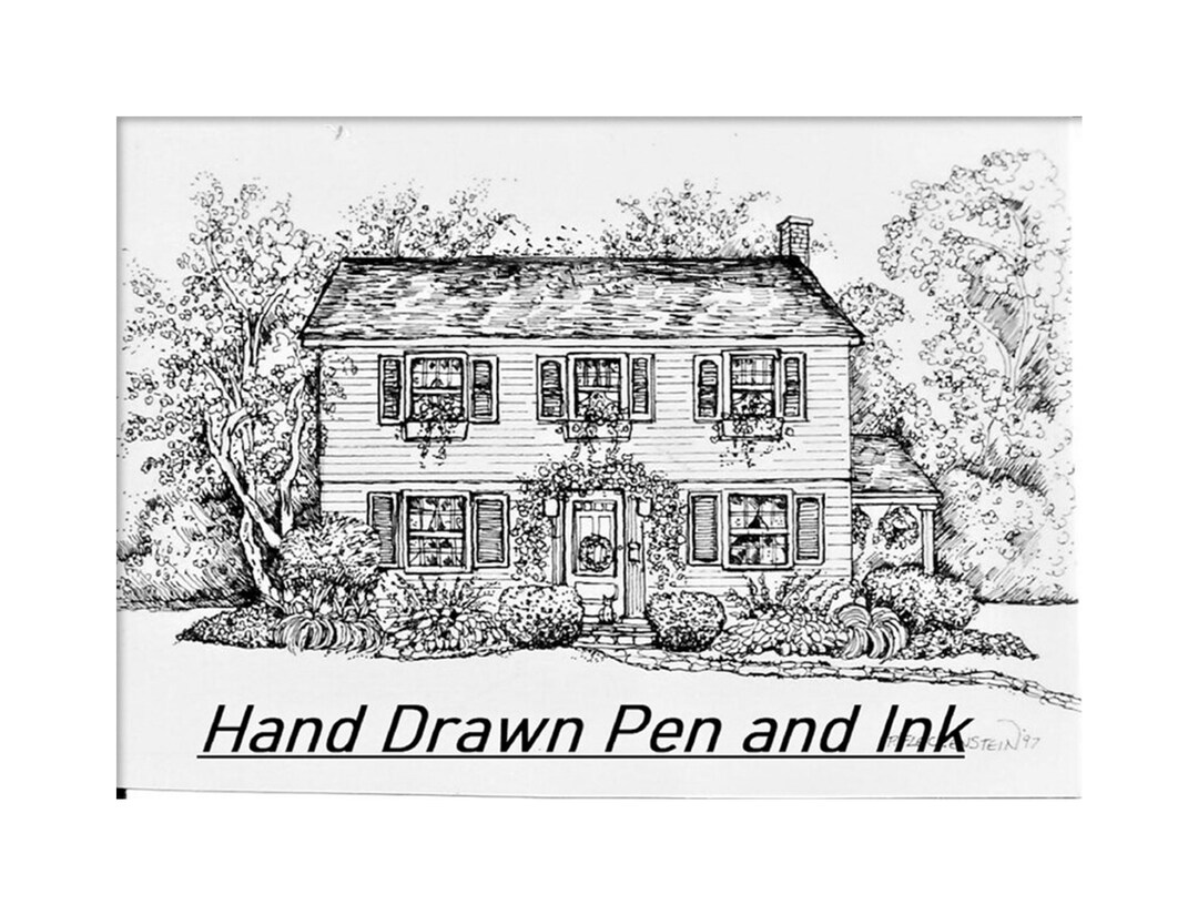 Custom House Portrait, Original Hand Rendered Home Illustration From ...