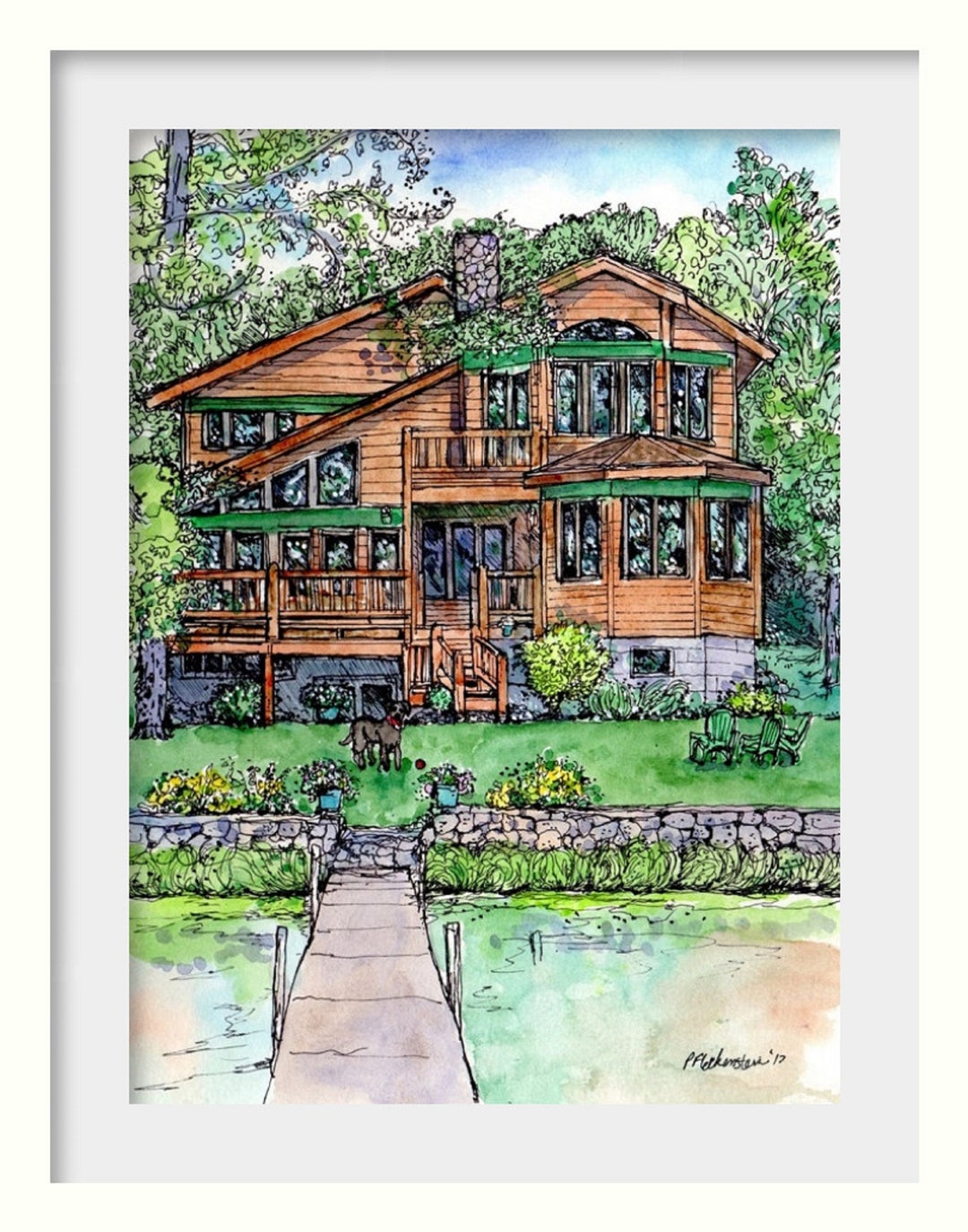 Custom House Portrait Watercolor Hand-painted Original Home Portrait ...