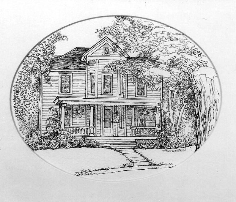 HAND DRAWN Pen and Ink Custom House Drawing, House Portrait,original ...