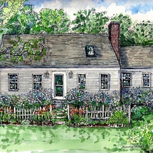 House Portrait handpainted watercolor, custom house painting from photo, realtors closing gift, housewarming or moving gift, small wall art