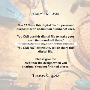 May include: Image with text: "TERMS OF USE: You CAN use this digital file for personal purposes... You CAN NOT distribute, sell or share this digital file. Please give me credit... Thank you."