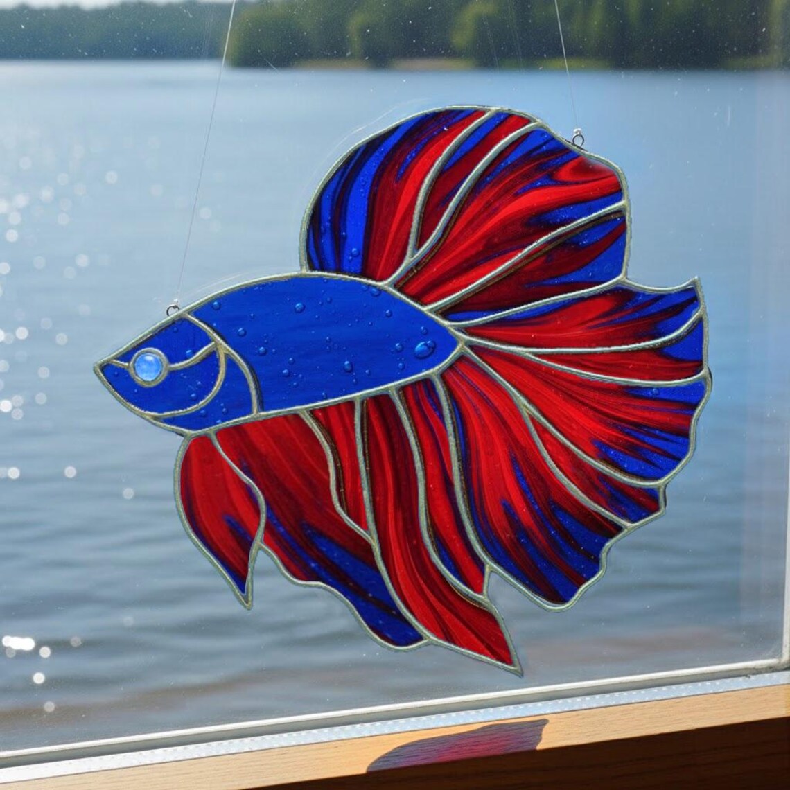 Betta Fish Stained Glass Pattern PDF Template - Etsy