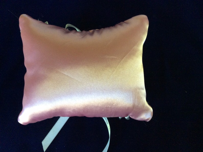 small wedding pillow Wedding pillow satin ring bearer pillow dusty rose wedding decoration satin and lace wedding decoration